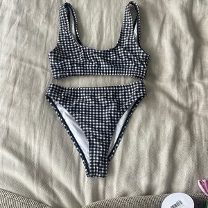 Nasty Gal Gingham high waisted bikini